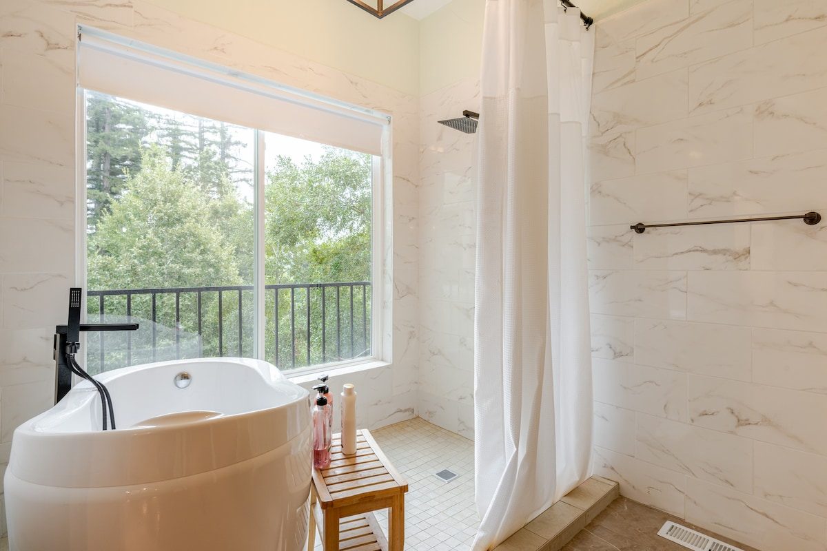 Spa bathroom with soaking tub