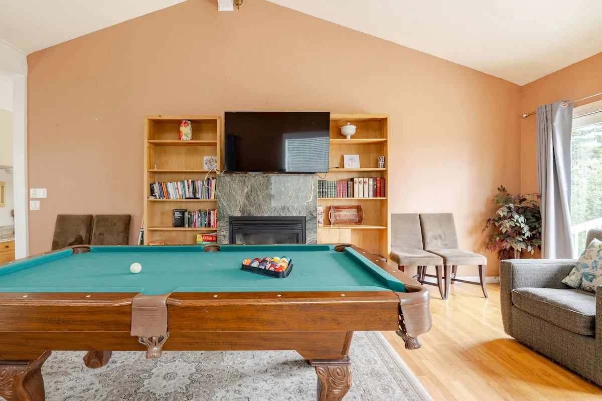 Bedroom with decorative headboard